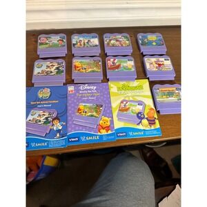 Vtech V.Smile Game Lot of 9 Dora Disney Pooh Backyardigans Diego Handy Manny